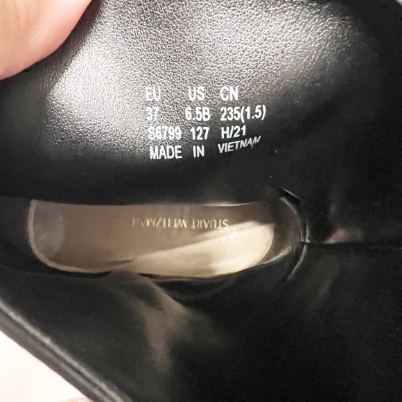 Stuart Weitzman Womens Black Leather Mid Calf Pull On Arlo Moto Boot Size 6.5 - Picture 9 of 10